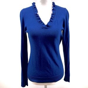 Ann Taylor Blue V-neck sweater, size small.